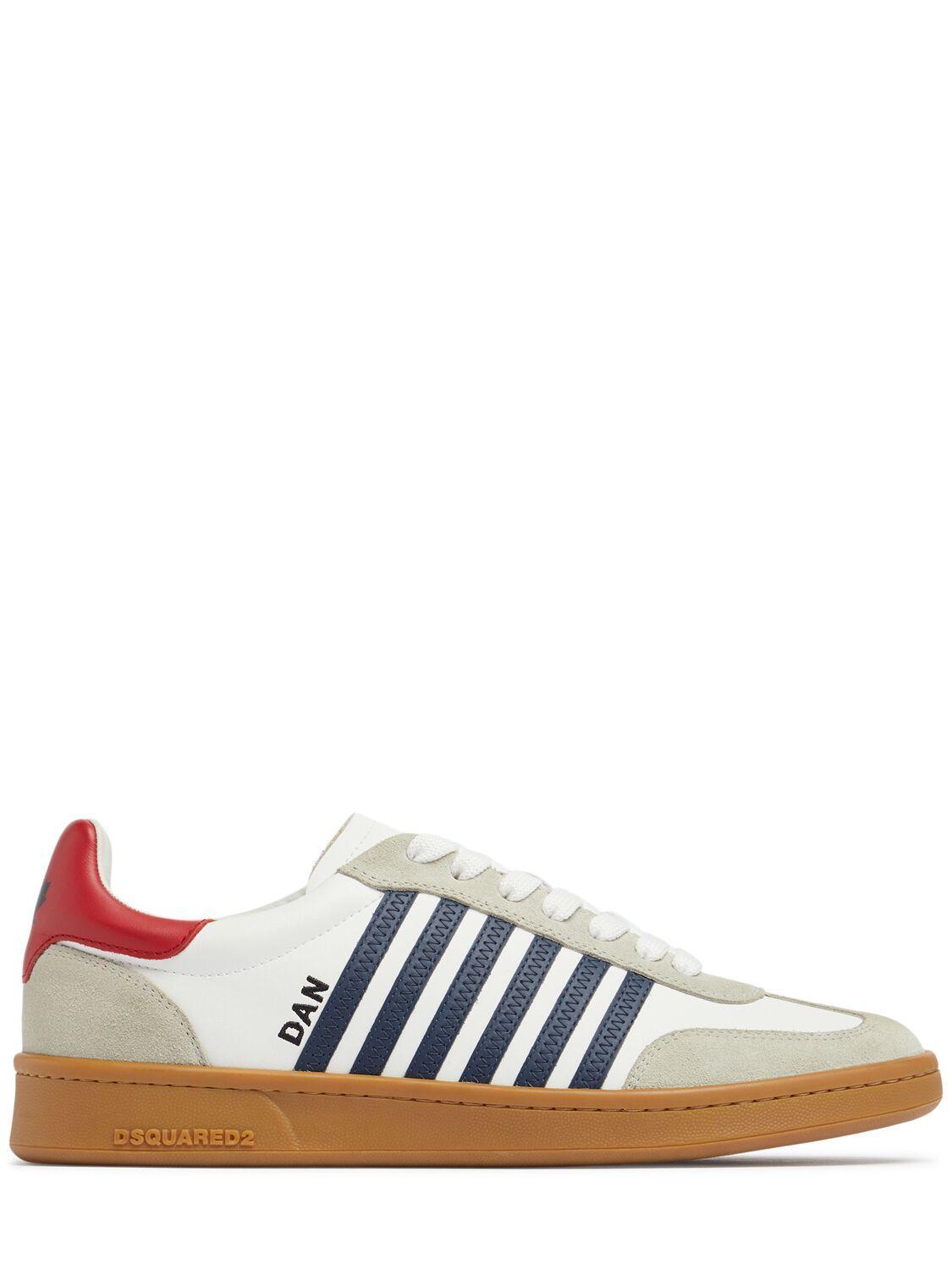 DSQUARED2 Low Leather Sneakers In White Product Image