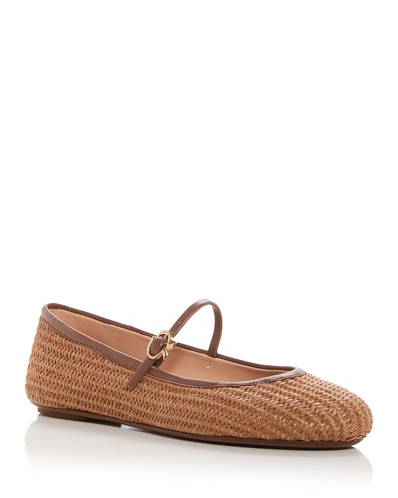 Raffia Mary Jane Ballerina Flats Product Image