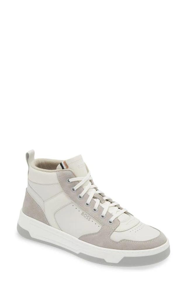 HUGO BOSS Baltimore High Top Sneaker In White Product Image