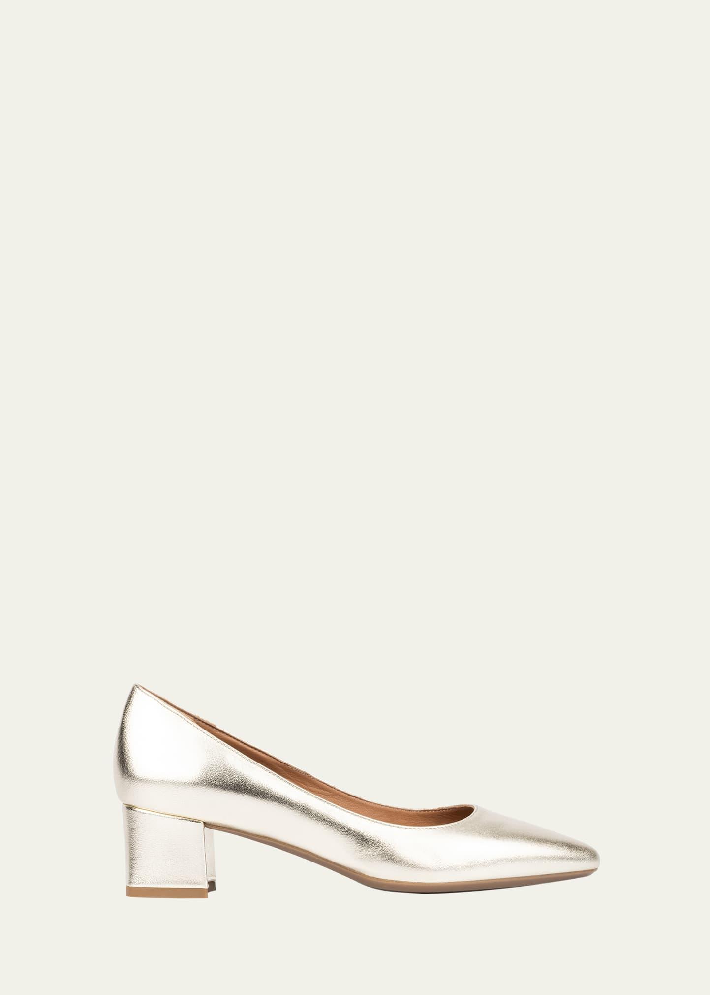 Aquatalia Pasha Metallic Leather Pump (Platino) Women's Shoes Product Image