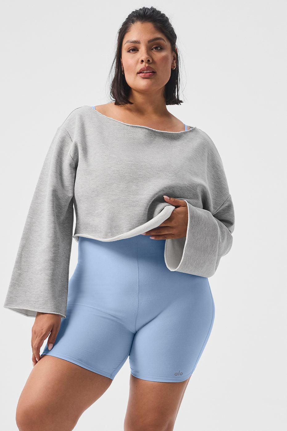 Cropped Barre Shoulder Coverup - Athletic Heather Grey Female Product Image