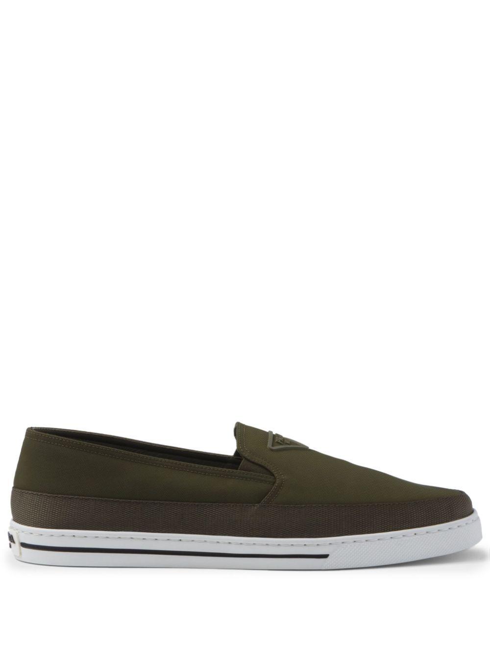 PRADA Re-nylon Slip-on Sneakers In Green Product Image