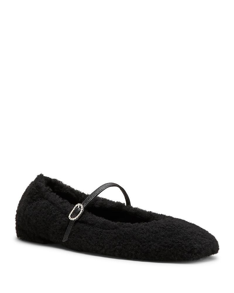 Stuart Weitzman Lennox Shearling Flat (Natural/Oat) Women's Flat Shoes Product Image