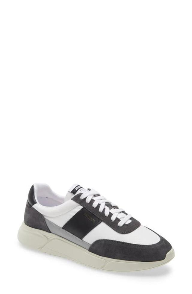 AXEL ARIGATO 35043 Genesis Vintage Runner Leather And Suede Low Top Lace-up Sneaker- Genesis Vintage Runner In Dark Grey White Black Product Image