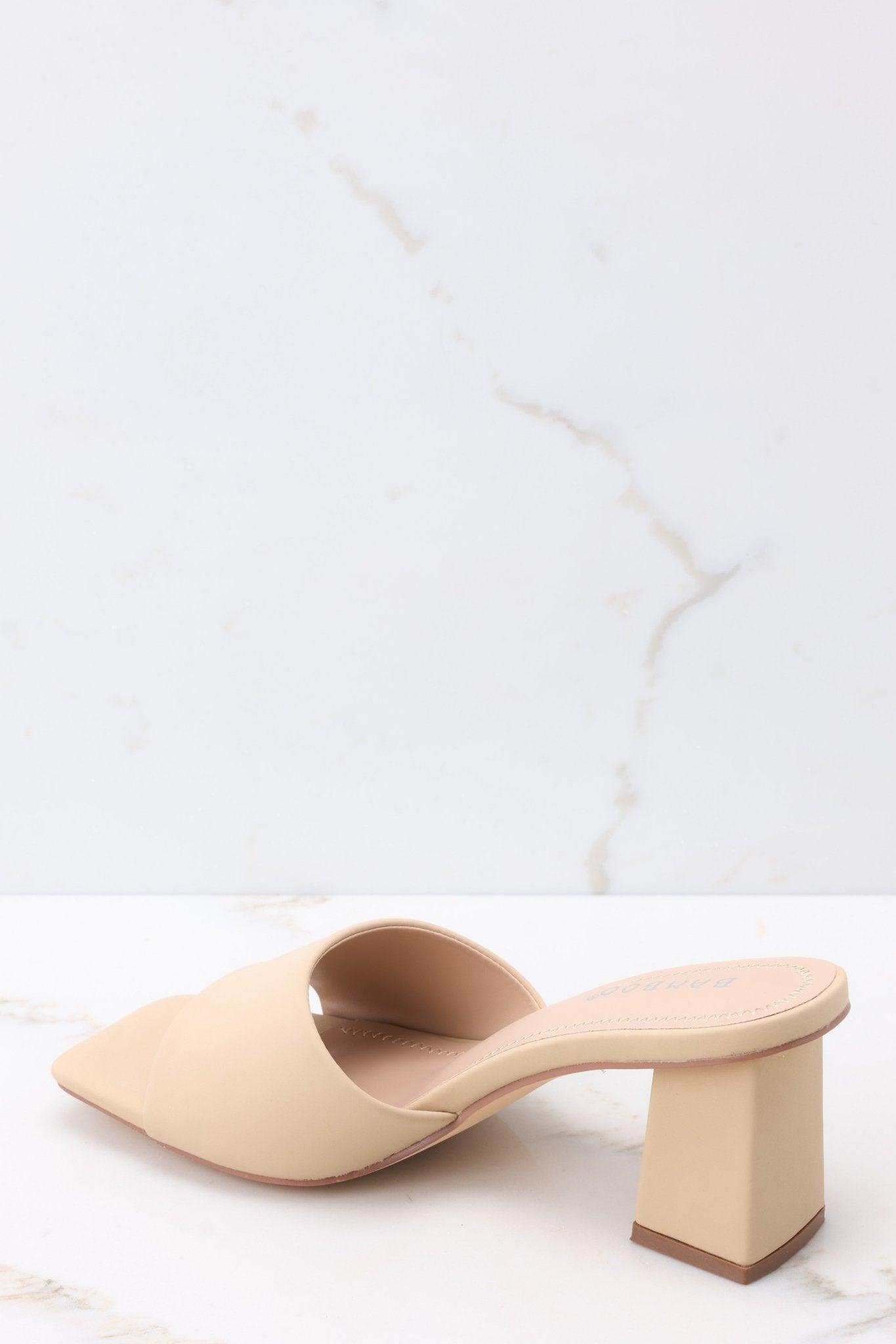 Come On Over Beige Suede Bock Heel Sandal Product Image