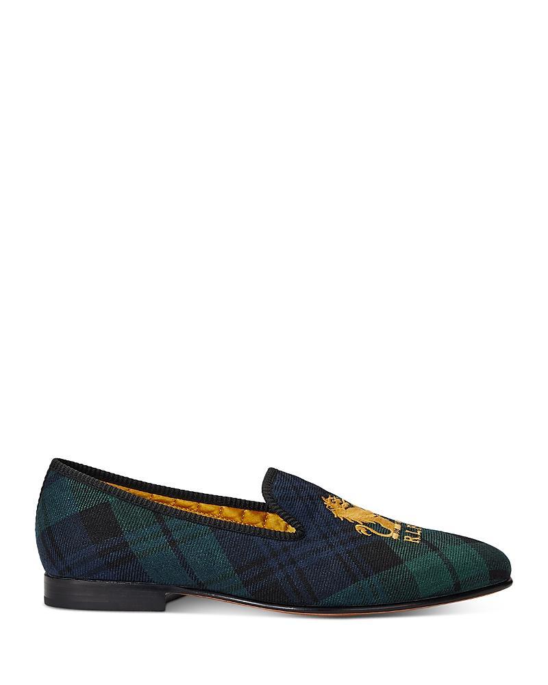 Men's Paxton Plaid Linen Slipper In Green Product Image