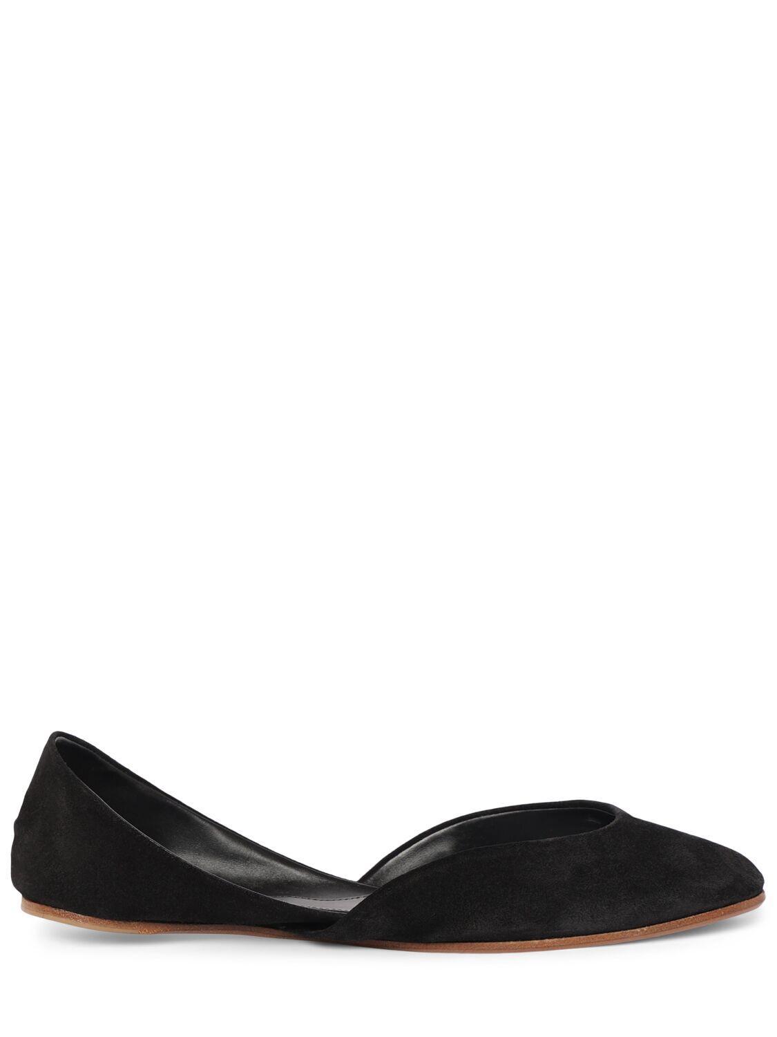 Suede Gemma Ballet Flats In Black Product Image