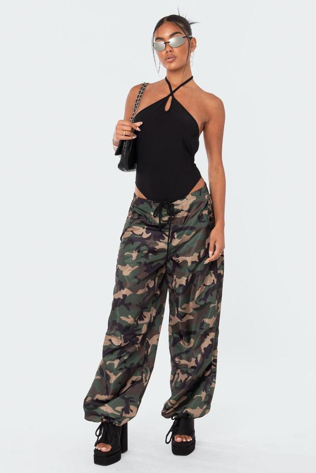 Camo Nylon Cargo Pants Product Image