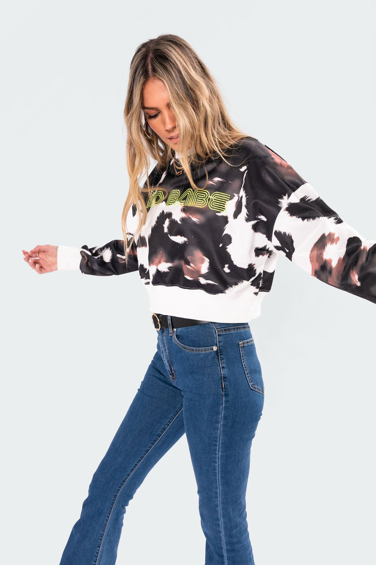 Bad Babe Neon Print Sweatshirt Product Image