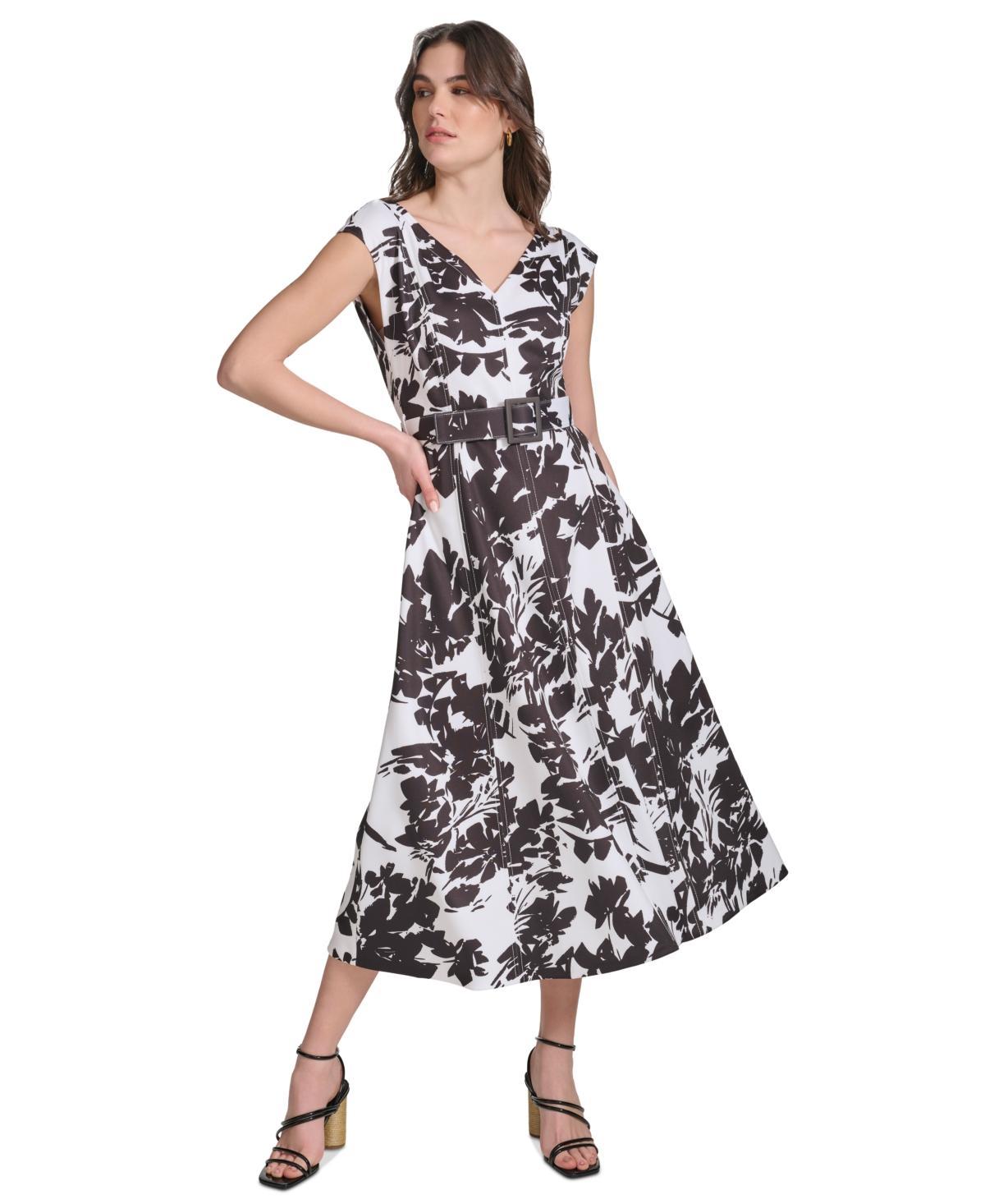 Calvin Klein Womens Printed A-Line Midi Dress product image