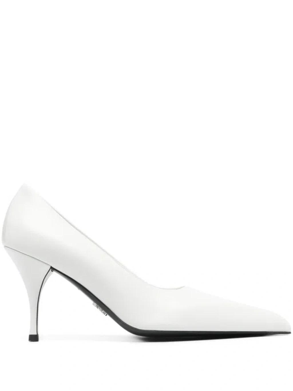 Leather Pumps In White Product Image