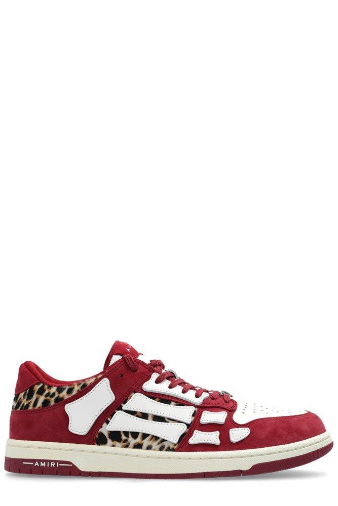 AMIRI Skeleton Patch Round Toe Sneakers In Red Product Image