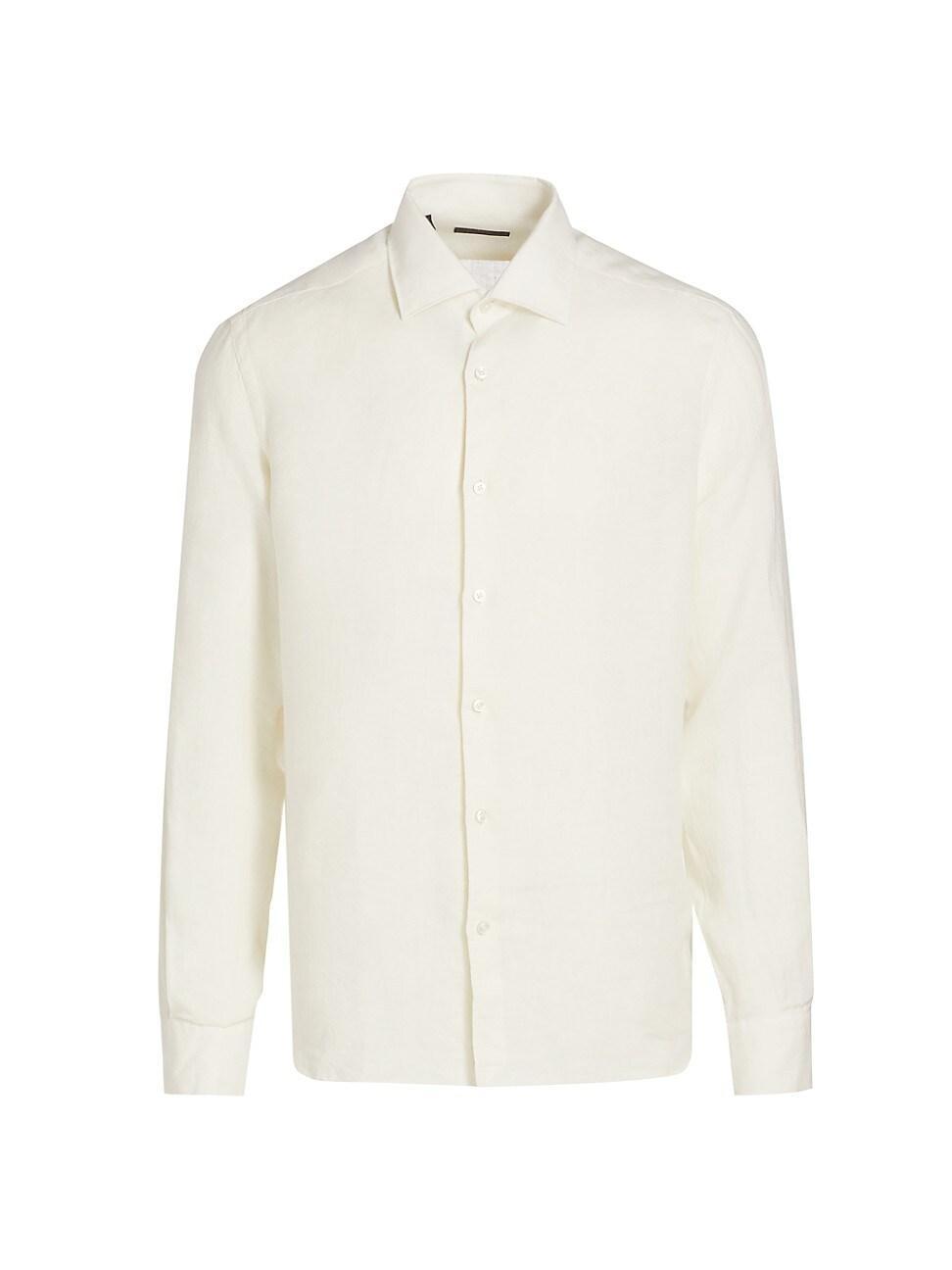 Mens COLLECTION Linen Button-Front Shirt Product Image