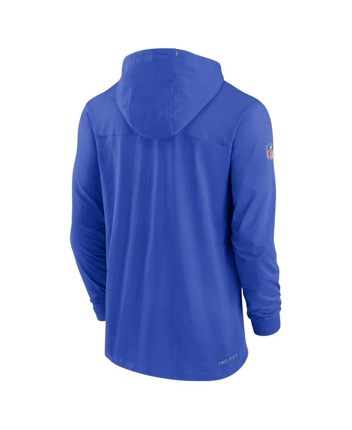 NIKE Men's  Royal Los Angeles Rams Sideline Pop Performance Pullover Long Sleeve Hoodie T-shirt Product Image