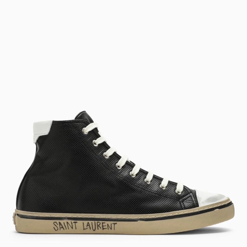 SAINT LAURENT Black Leather High Trainer Men Product Image