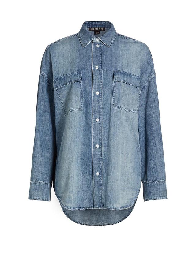 Womens Oversized Chambray Shirt Product Image