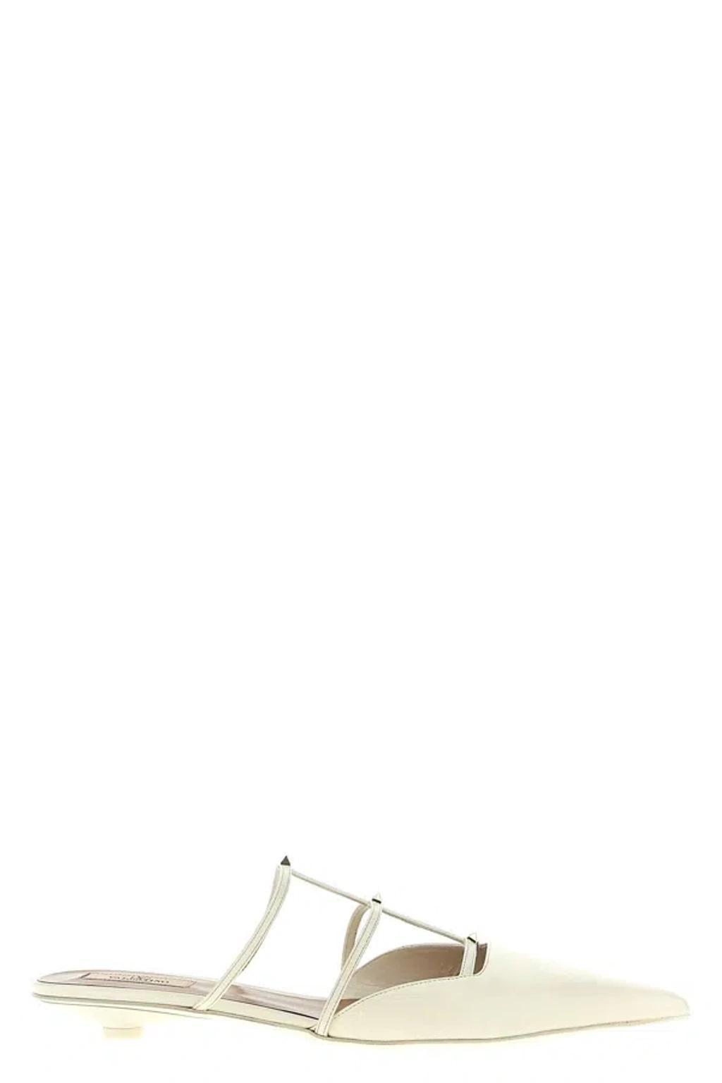 VALENTINO GARAVANI Rockstud Wispy Pointed Toe Mule In Ivory Product Image