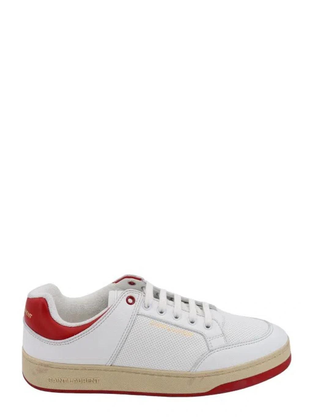 SAINT LAURENT Men's Sl/61 Leather Trainer Sneaker In White Product Image