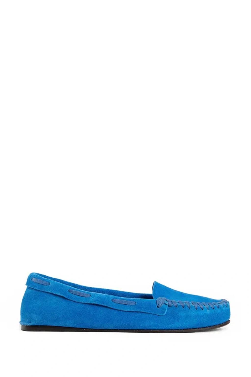 THE ROW Blue Mabel Moc Loafers Product Image