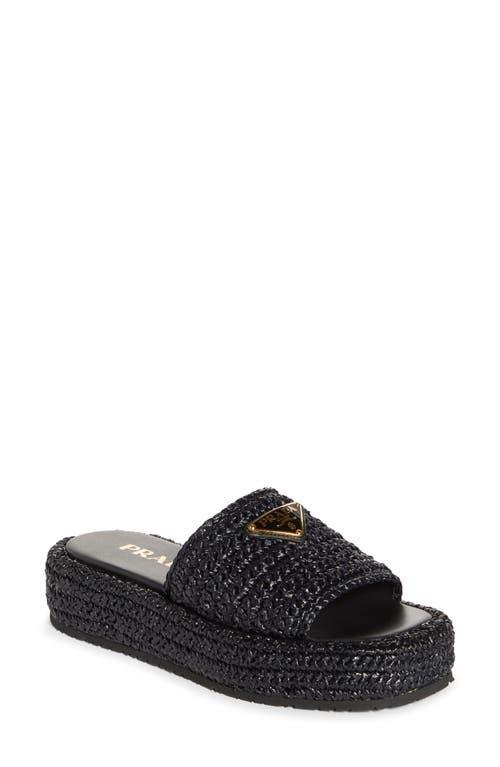 Prada Raffia Flatform Slide Sandal Product Image