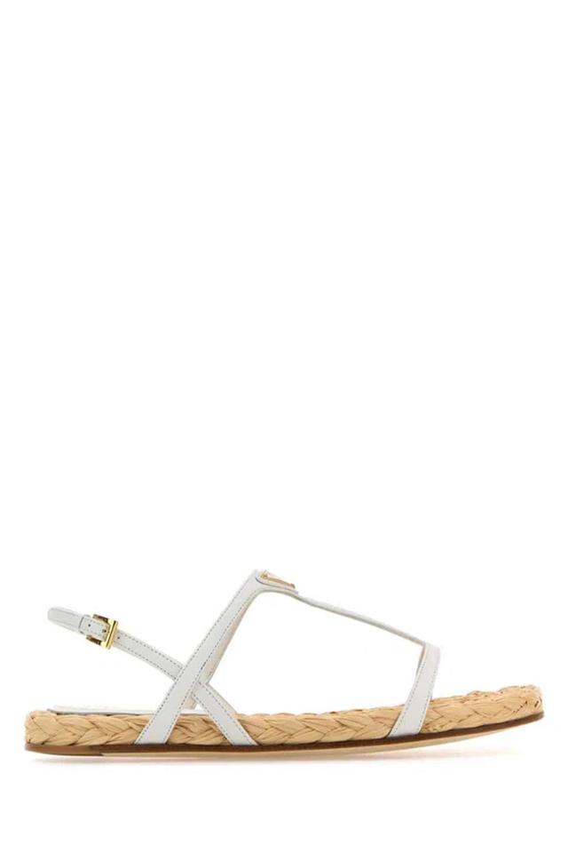 PRADA White Leather Sandals Product Image