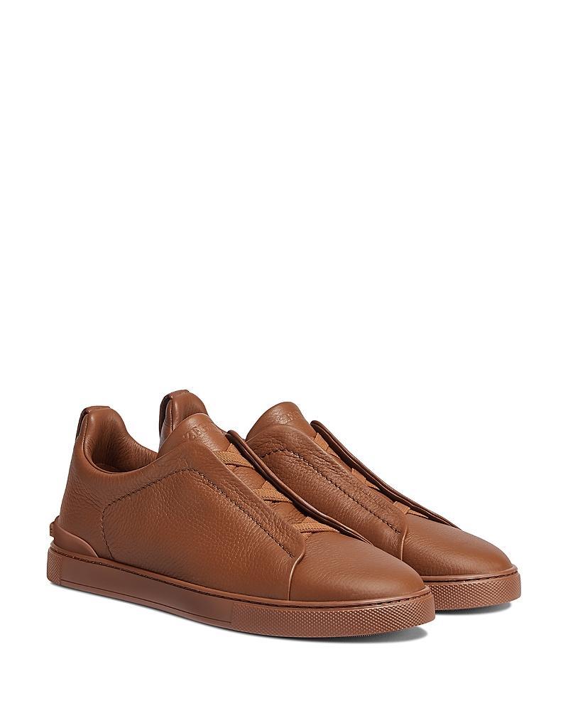 ZEGNA Triple Stitch Deerskin Leather Slip-On Sneaker Product Image