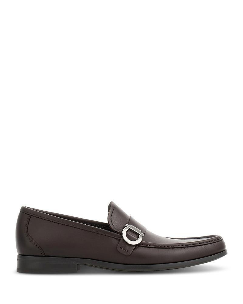 Ferragamo Mens Caspian Gancio Leather Loafers Product Image