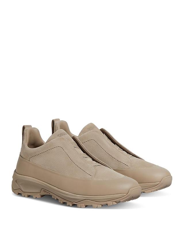 Zegna Mens Suede Triple Stitch Monte Sneakers Product Image