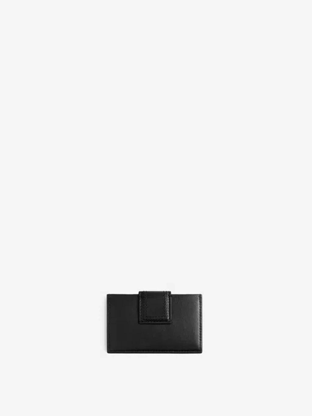 JACQUEMUS Debossed-logo Polished-finish Cardholder In Embossed Logo Product Image