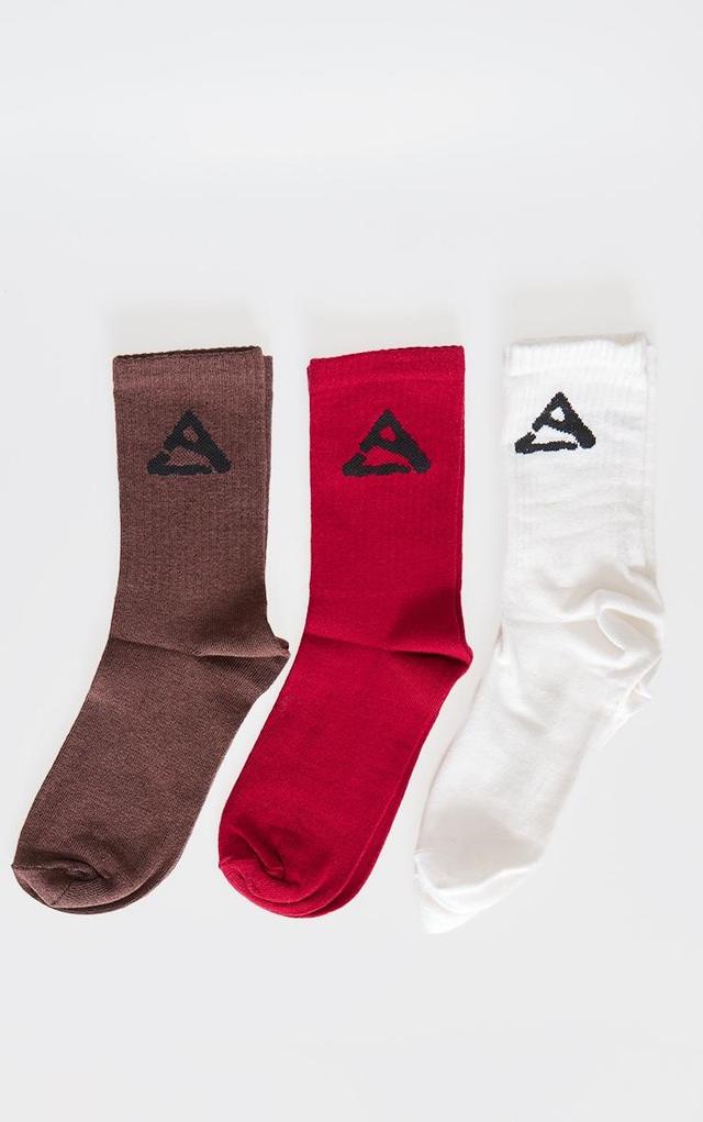 Red 3 Pack Sport Socks Product Image