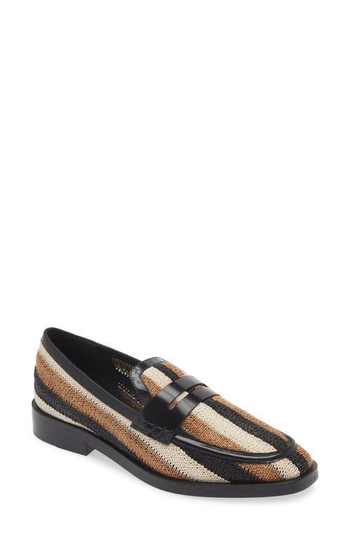 Womens Alexa Striped Raffia Loafers Product Image