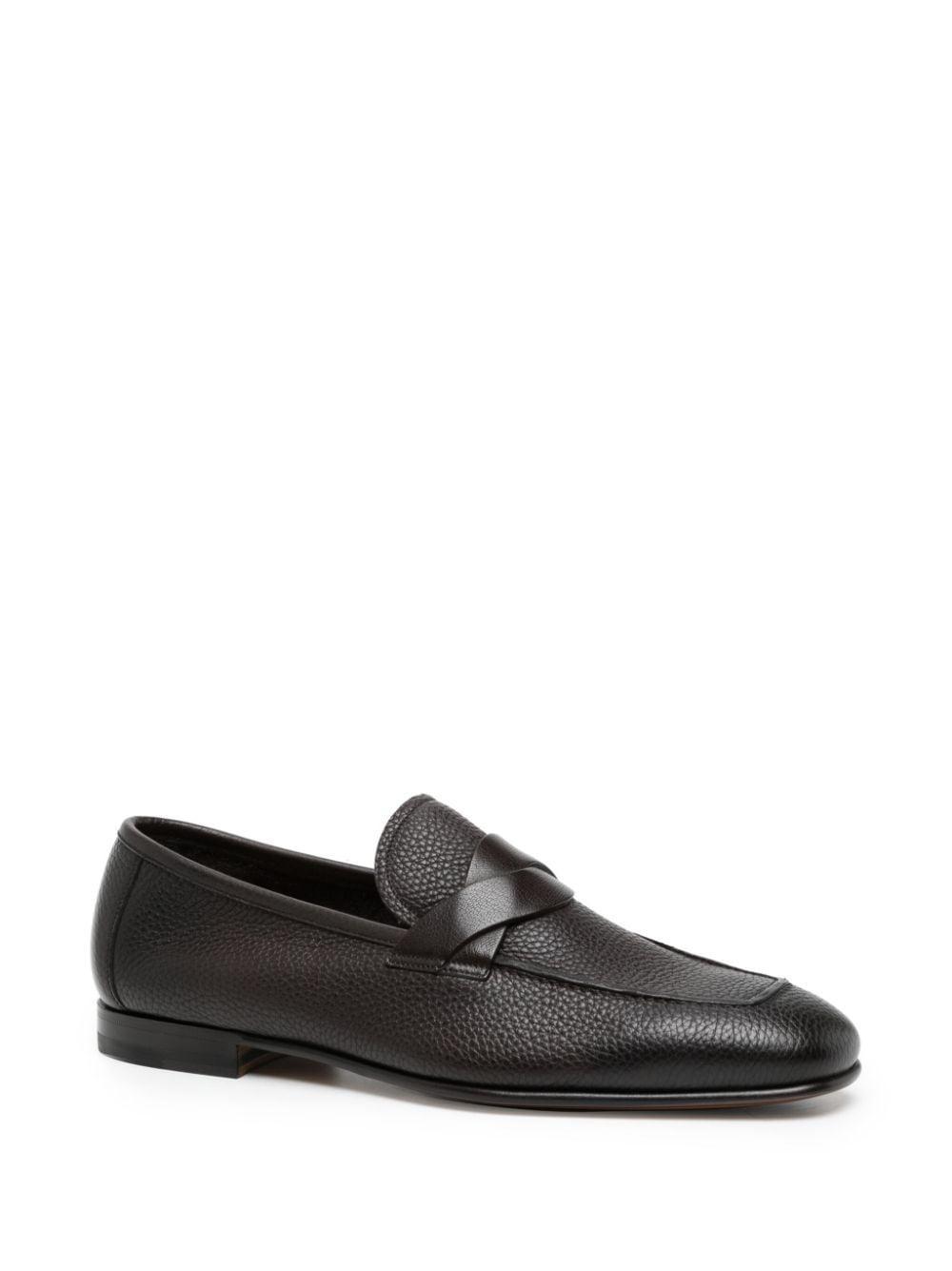 TOM FORD Sean Twist-detail Leather Loafers In Braun Product Image