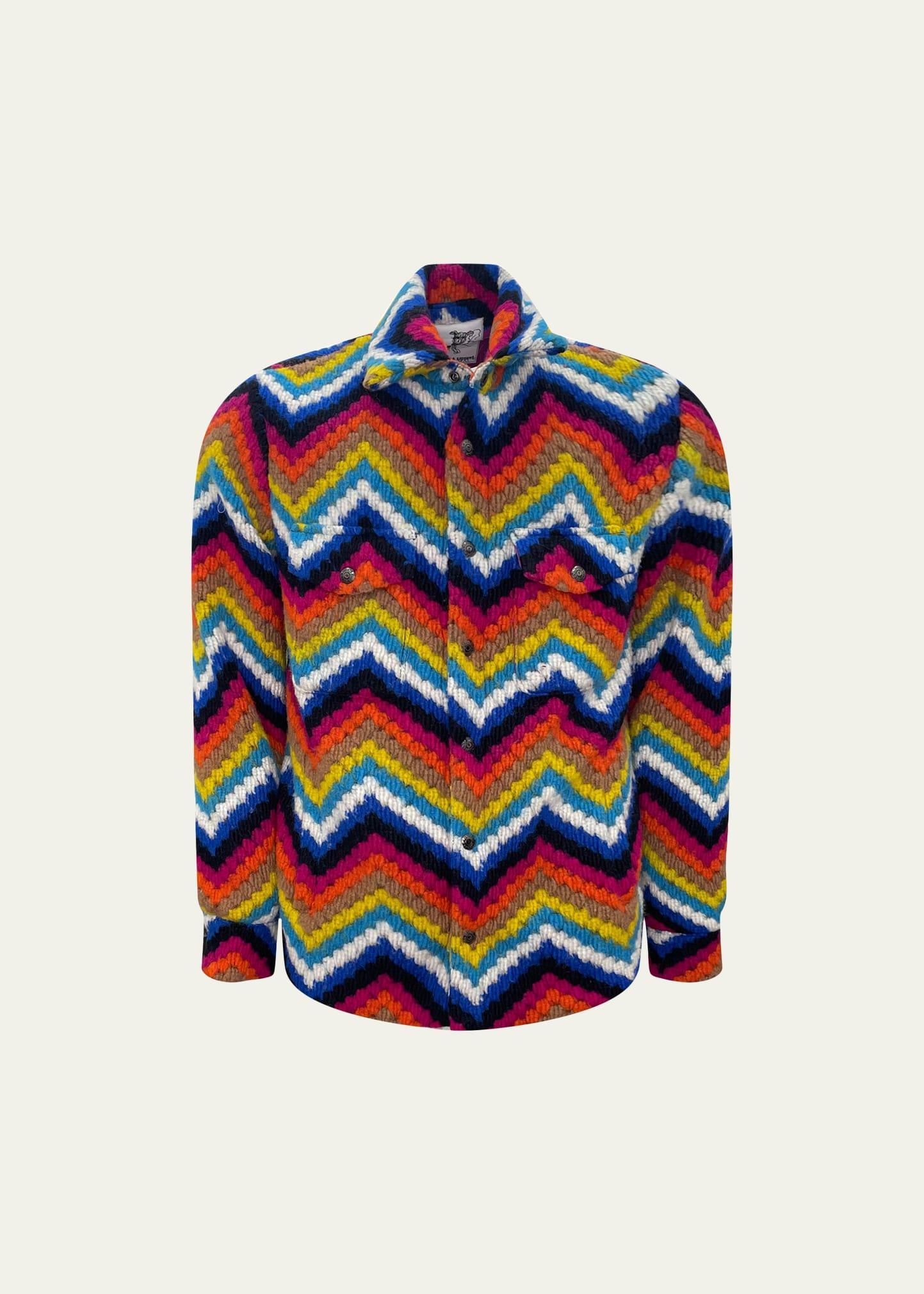 Mens Charlie Chevron Wool Shirt Jacket Product Image