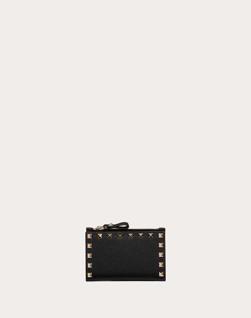 ROCKSTUD GRAINY CALFSKIN CARDHOLDER WITH ZIPPER Product Image