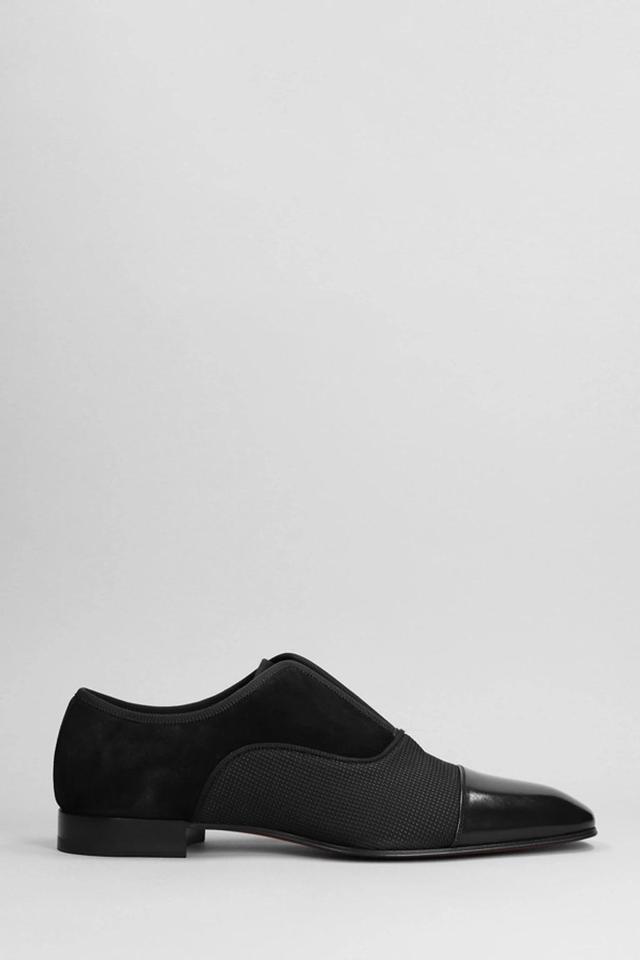 CHRISTIAN LOUBOUTIN Alpha Male Flat Loafers In Black Suede Product Image