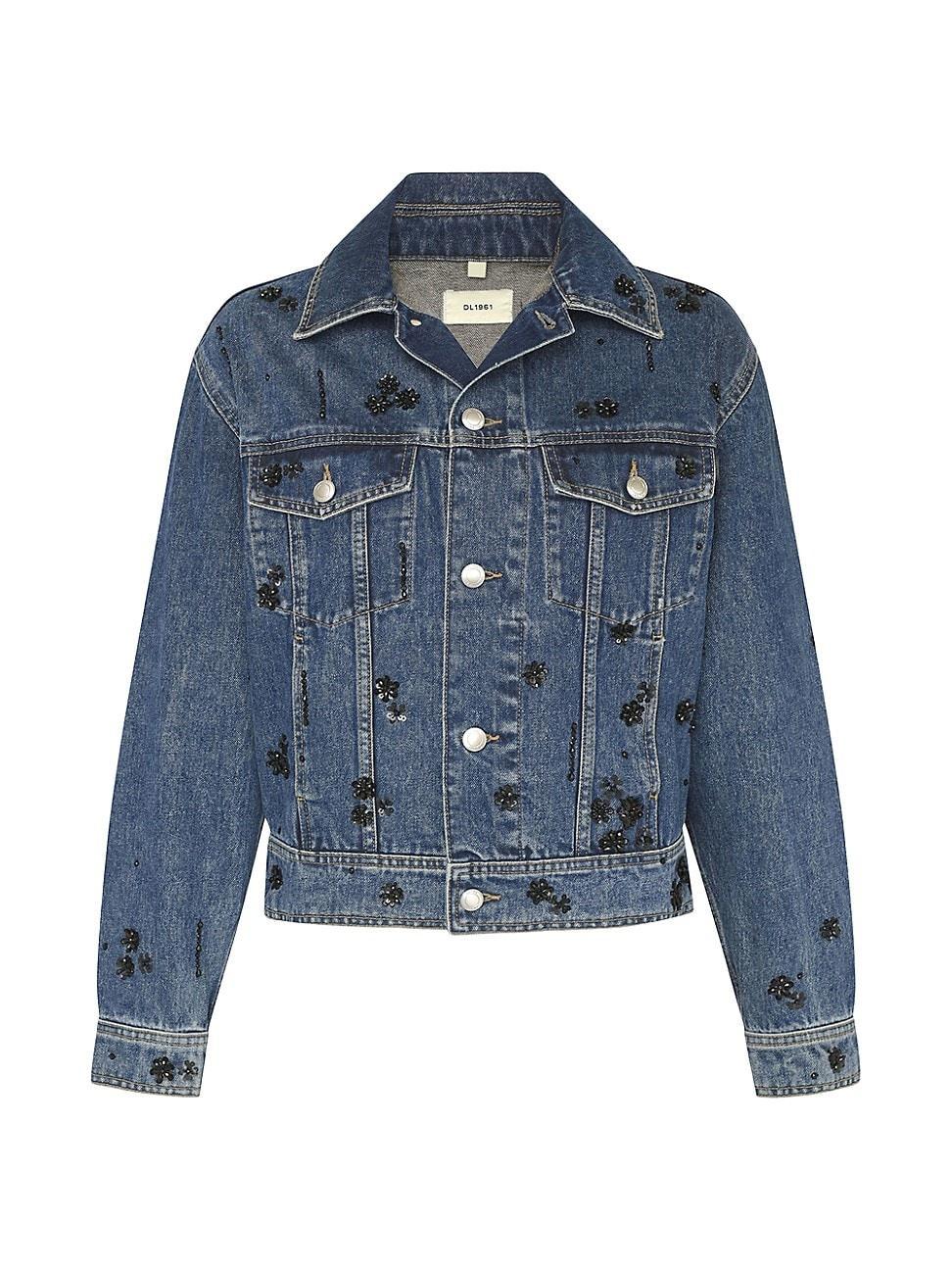 Womens Jodie Embellished Denim Jacket Product Image