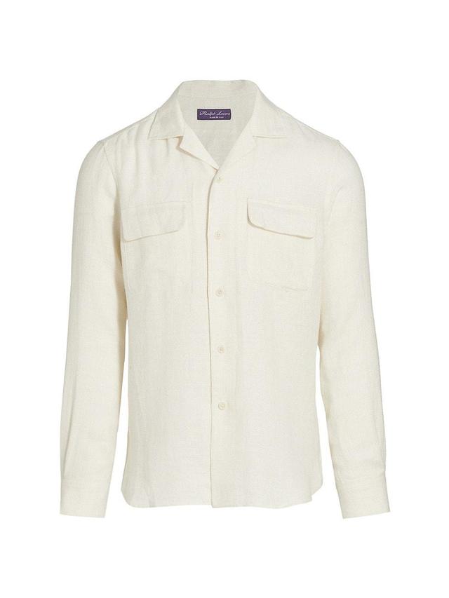 Mens Textured Linen Shirt Product Image