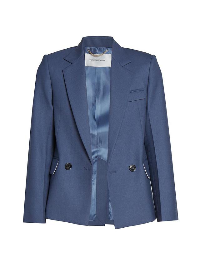 Womens Shrunken Wool-Blend Double-Breasted Blazer Product Image