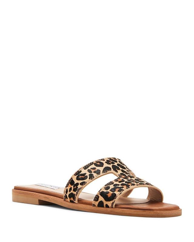 Steve Madden Womens Hazel Leopard Print Calf Hair Sandals Product Image