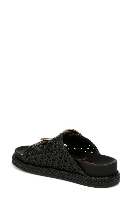 SAM EDELMAN Reid Buckle Platform Sandal Black Woven Product Image