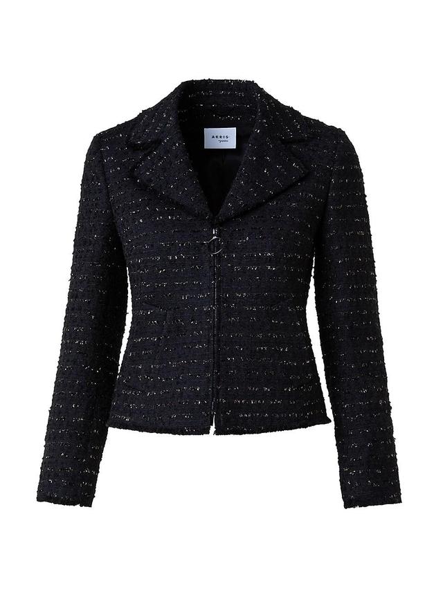 Womens Metallic Boucl Biker Jacket Product Image