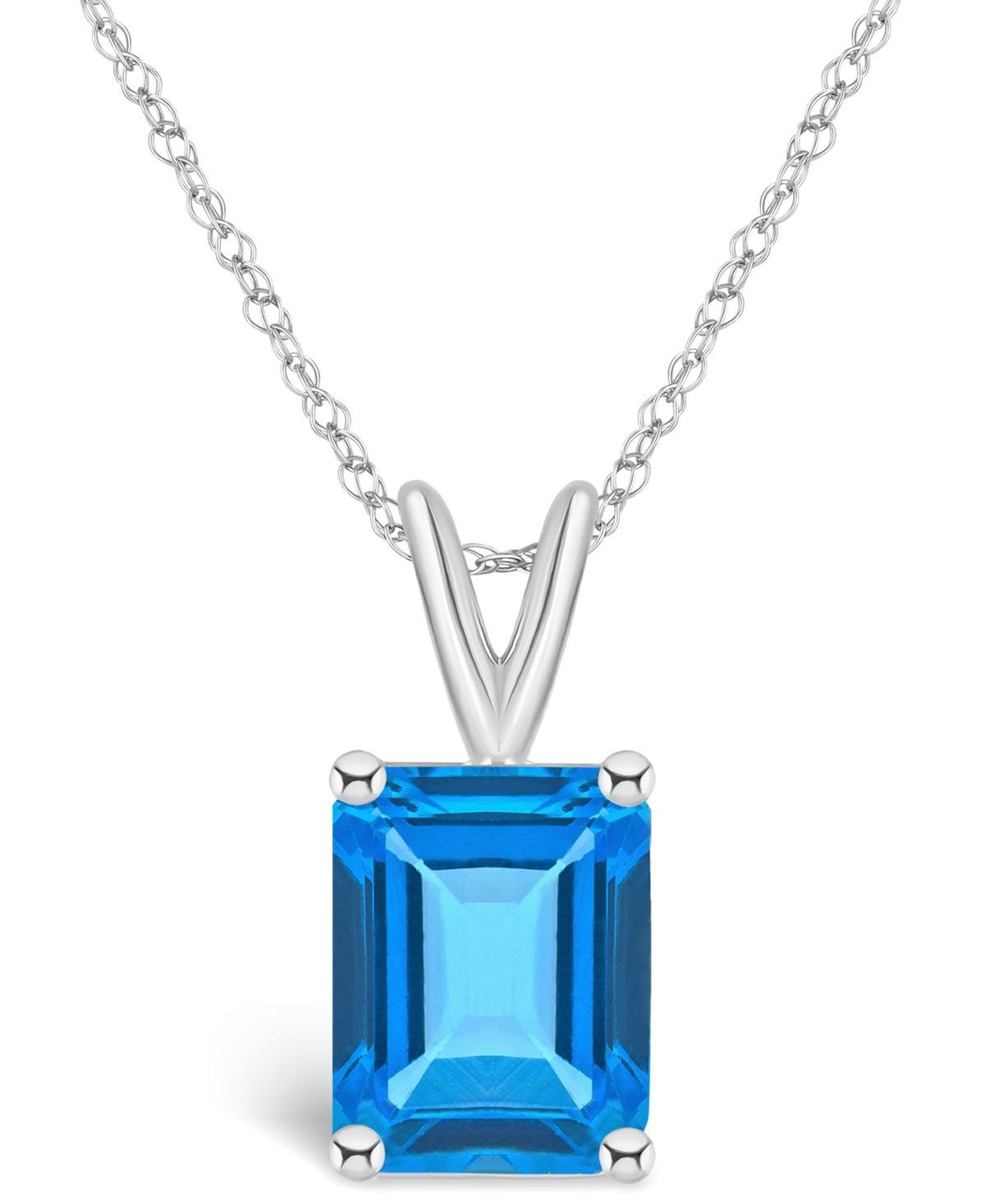 Belk & Co 14K Gold 10X8 Emerald Cut Blue Topaz Pendant Product Image