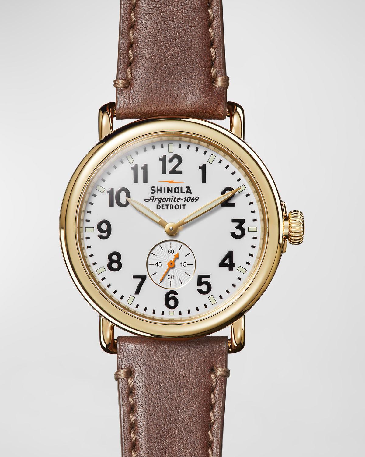 Shinola The Runwell Sub Second Leather Strap Watch, 41mm Product Image