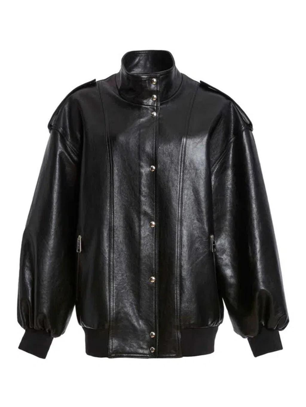 KHAITE Farris Leather Jacket In Black product image