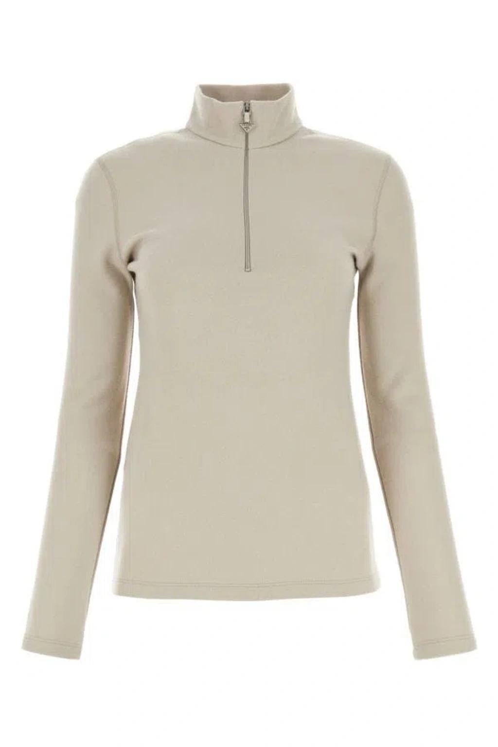 Woman Sand Cashmere Blend Sweater In Brown product image