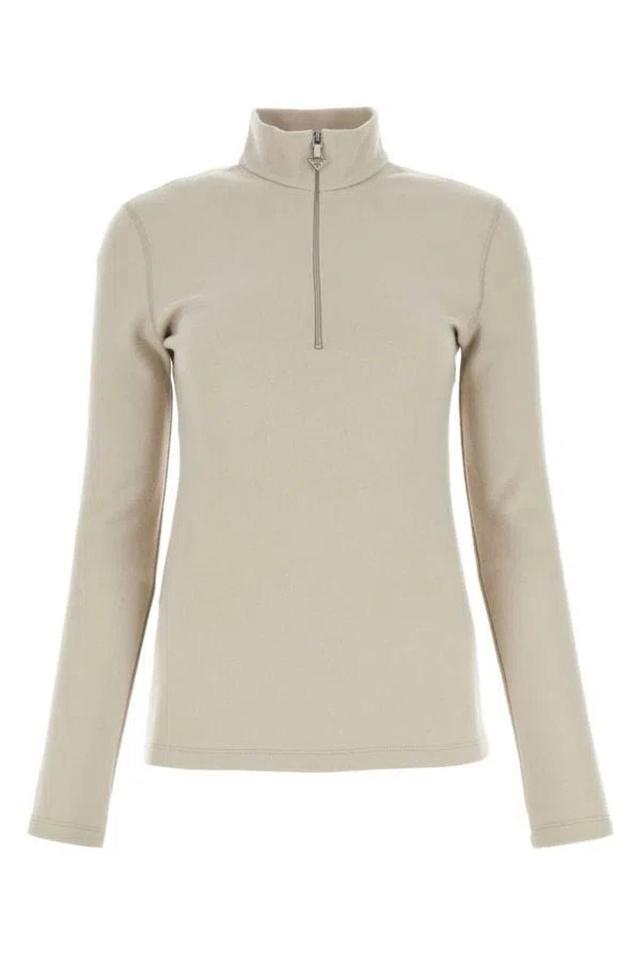 Woman Sand Cashmere Blend Sweater In Beige Product Image