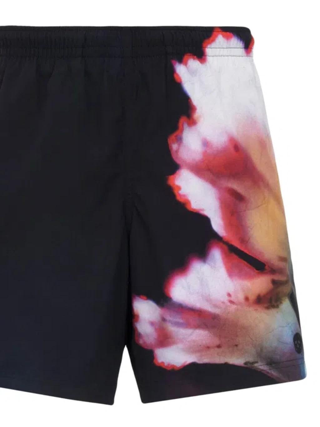 Solarized Floral Print Swim Shorts In Black Product Image