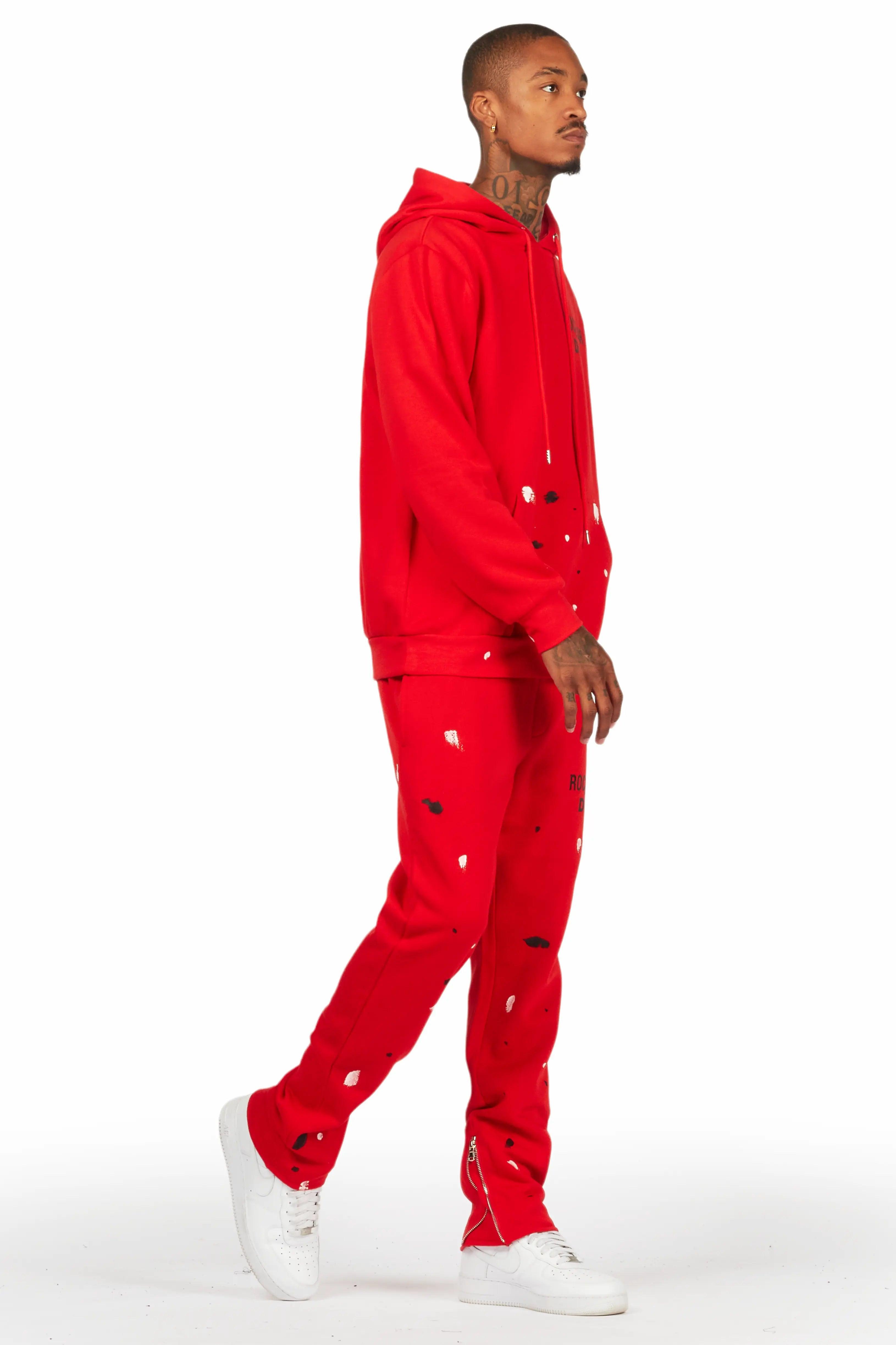 Jaco Red Slim Fit Track Set Male Product Image