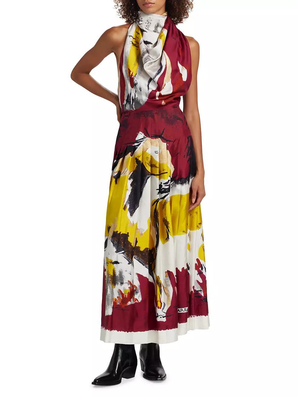 Carole Silk Abstract Maxi Dress Product Image