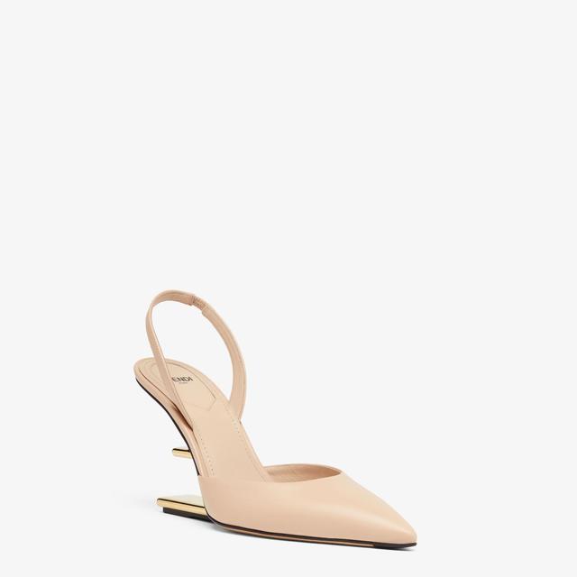 Fendi FirstPale pink leather high-heeled slingbacks Product Image